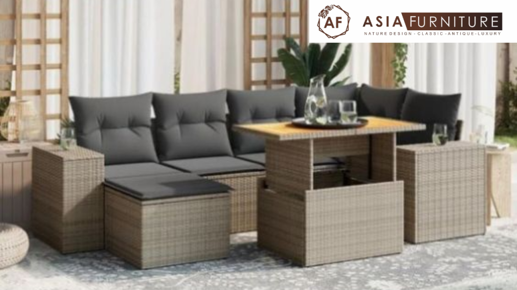 Meja Kopi Rotan Sintetis yang Stylish untuk Ruang Keluarga